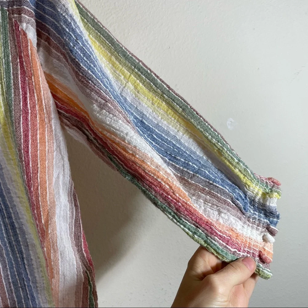 Anthropologie RD + KoKo Rainbow cotton Rayon Summer Blouse - Picture 6 of 9